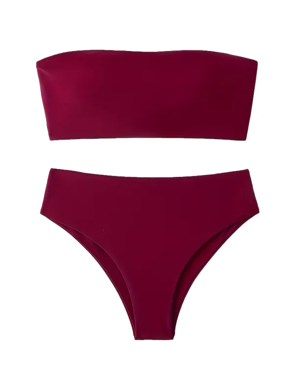 Lace-Up Back Bikini Set