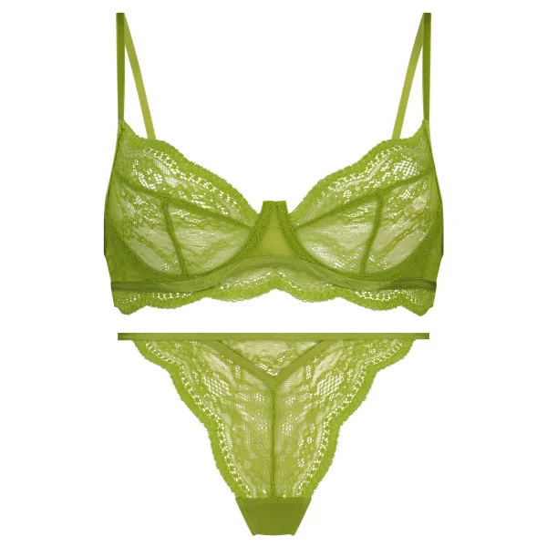 French-Style Bikini Set with Fixed Straps