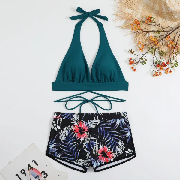 High-Waist Bikini Set with Classic Silhouette