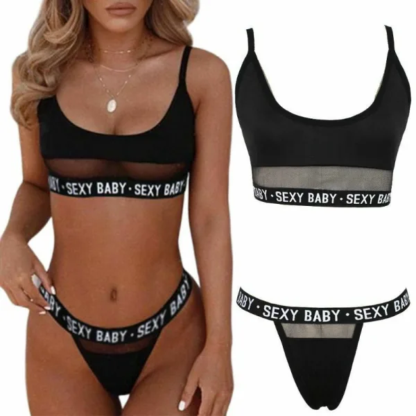 Minimalist Openwork Detail Bikini Set