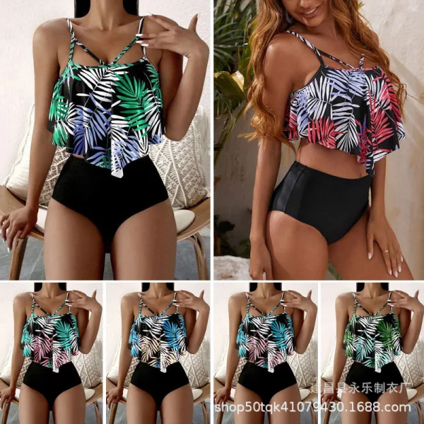 Flora High-Waist Flounced Bikini Set