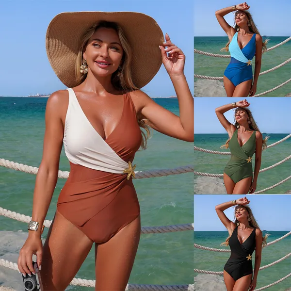 Mesh Splicing One-Piece Swimsuit
