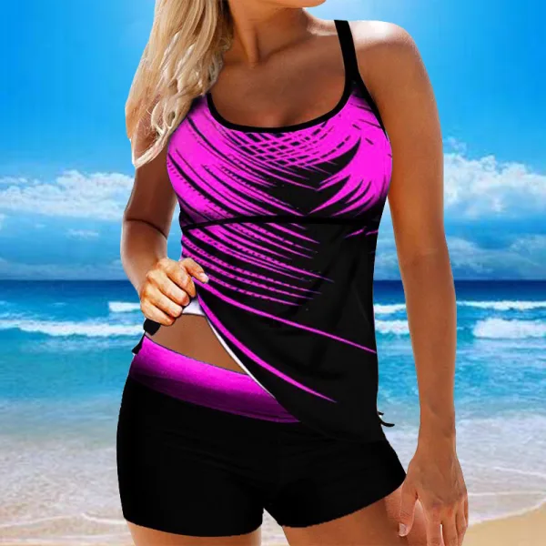 Solid Colour Tankini Set