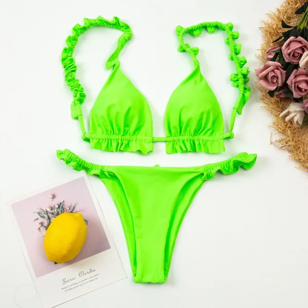 Smocked Strap Bikini Set in Vibrant Multi
