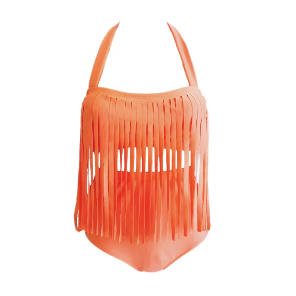 Tassel Detail High-Waist Bikini Set