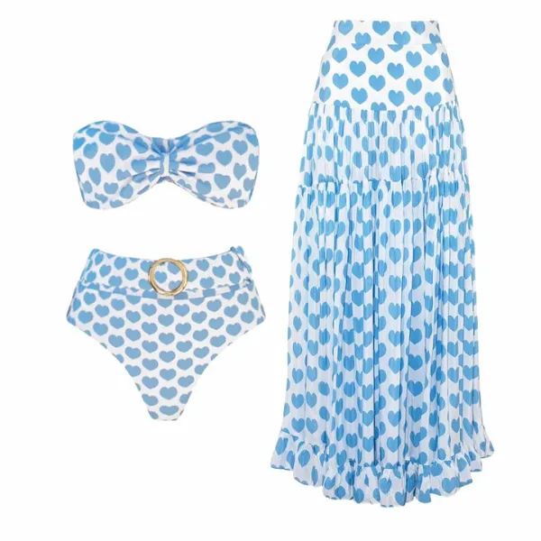 Polka Dot Tube Top Swimsuit Set