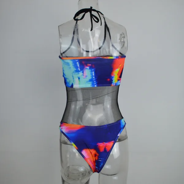 Mesh Stitching One-Piece Swimsuit