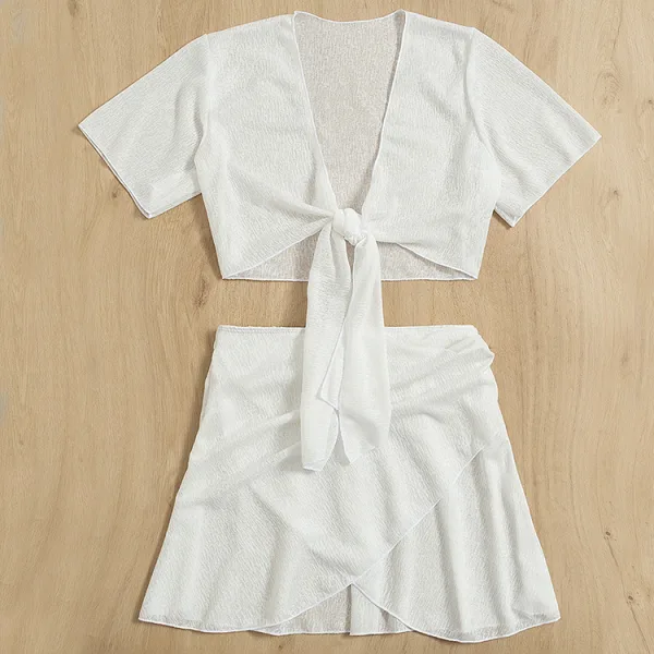 Minimalist Solid White Bikini Set