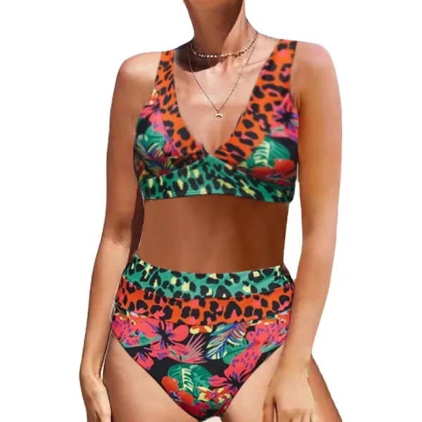 High-Waisted Printed Bikini Set