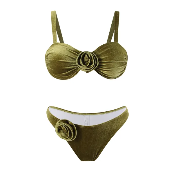 Floral Appliqué Two-Piece Bikini Set