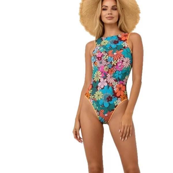 Floral Mesh One-Piece Swimsuit