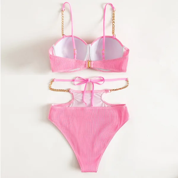Aura High-Waist Bikini Set in Pink