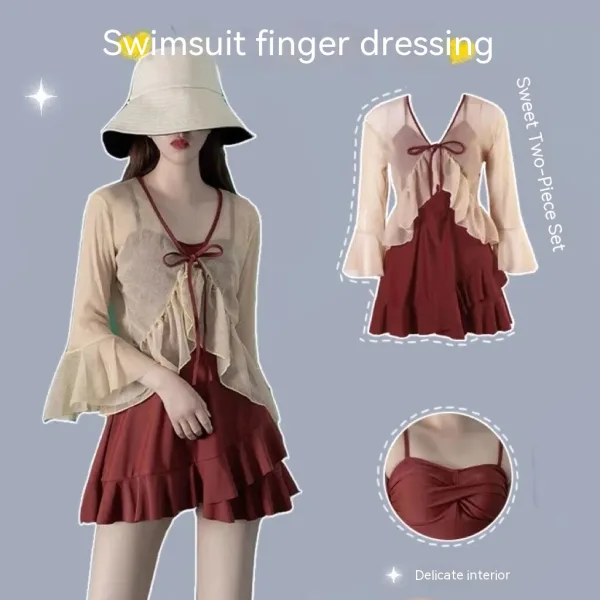 Short-Sleeve One-Piece Swim Dress