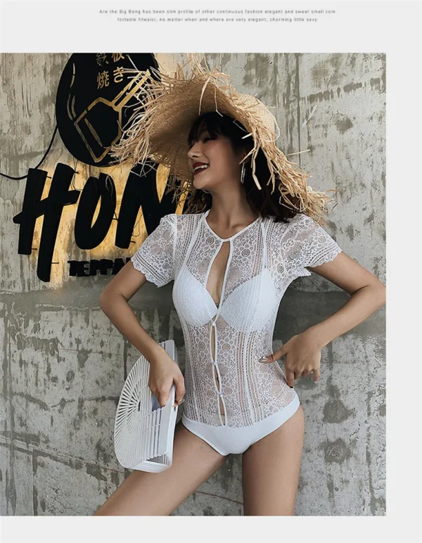 Lace Cut-Out One-Piece Swimsuit