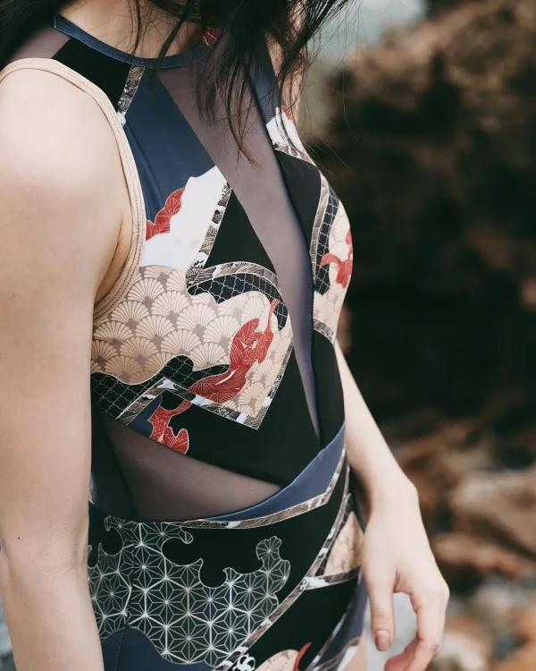 Floral Mesh One-Piece Swimsuit