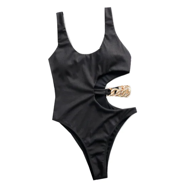 Classic Solid One-Piece Swimsuit