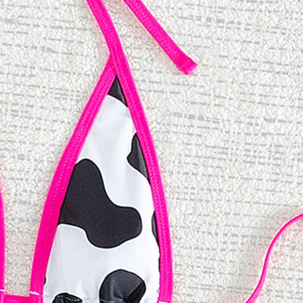 Monochrome Halter-Neck Bikini Set