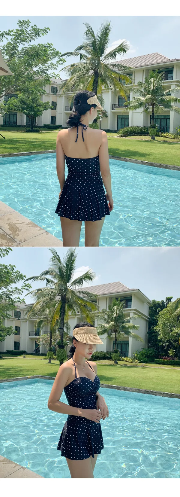 Retro Polka Dot Skirted Bikini Set