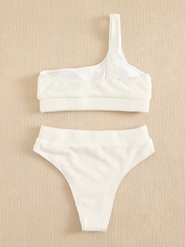 Sereia One-Shoulder Bikini in Crisp White