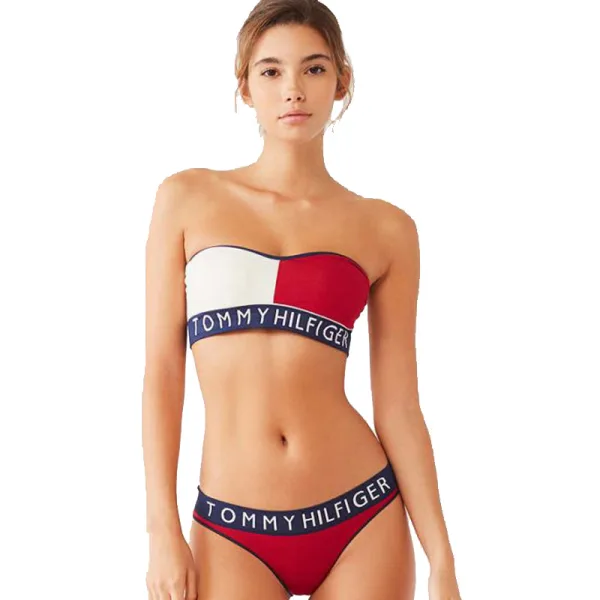Tube Top Split Bikini Set