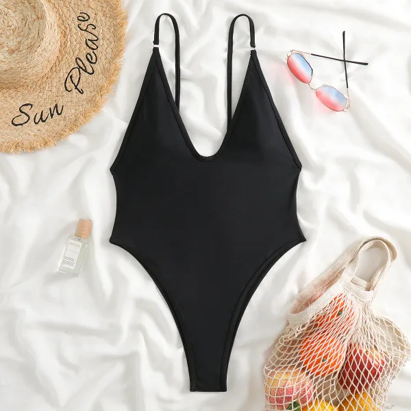 Minimalist Suspender One-Piece Swimsuit