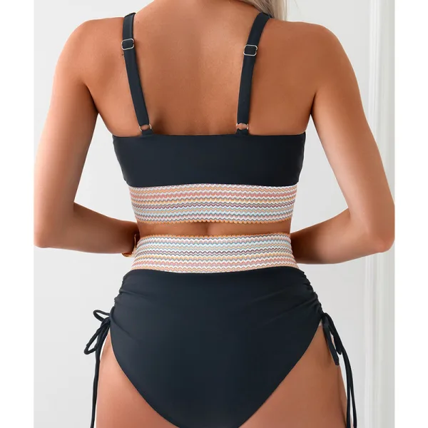 Deep V-Neck Backless Bikini Set