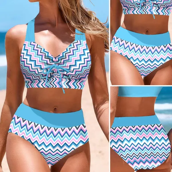 Cross-Front Bikini Set with Crisscross Straps