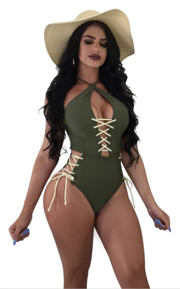 Lace Trim One-Piece Swimsuit