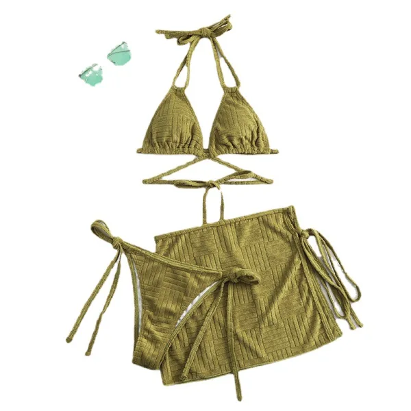 Luna Three-Piece Bikini and Wrap Skirt Set
