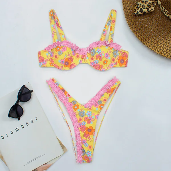 Floral High-Waist Bikini Set