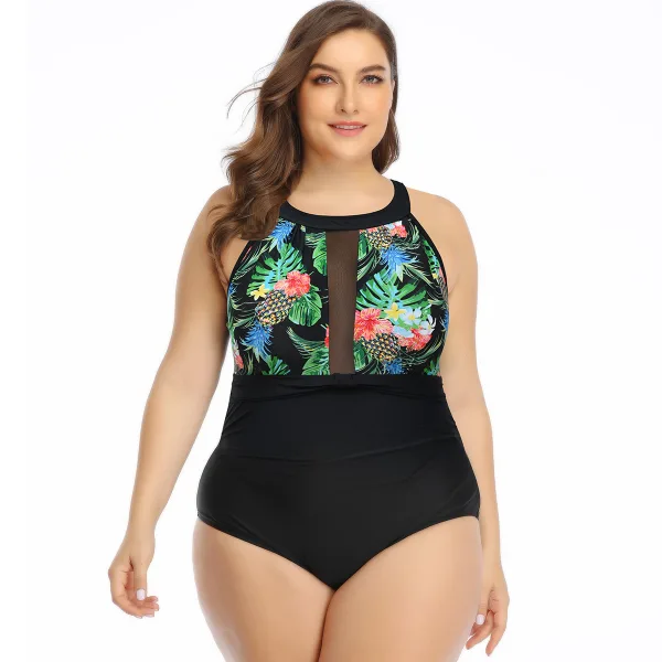 Mesh Panel One-Piece Swimsuit