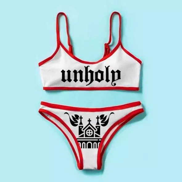 Geometric Triangle Print Bikini Set