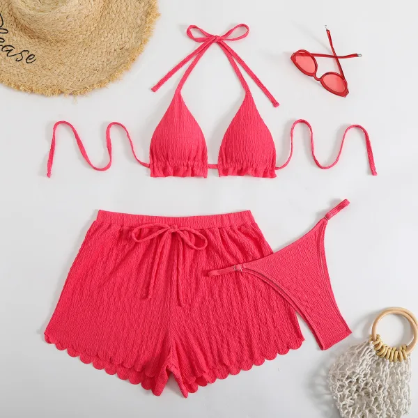 Solana Three-Piece Bikini and Sarong Set