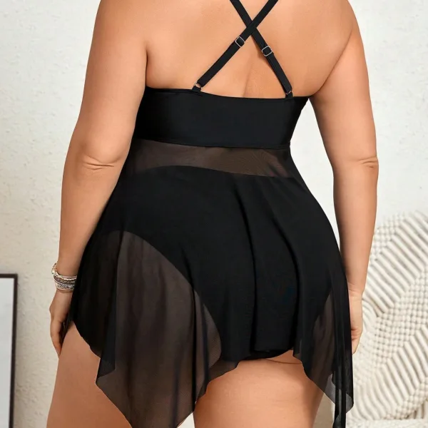 Solid Mesh Two-Piece Swim Set
