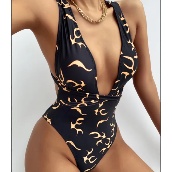 Flame Print Bikini Set
