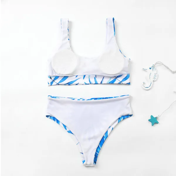 Tropical Print Two-Piece Bikini Set