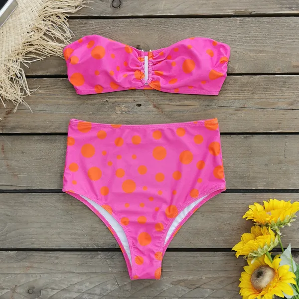 Floral Long-Sleeve High-Waist Bikini Set