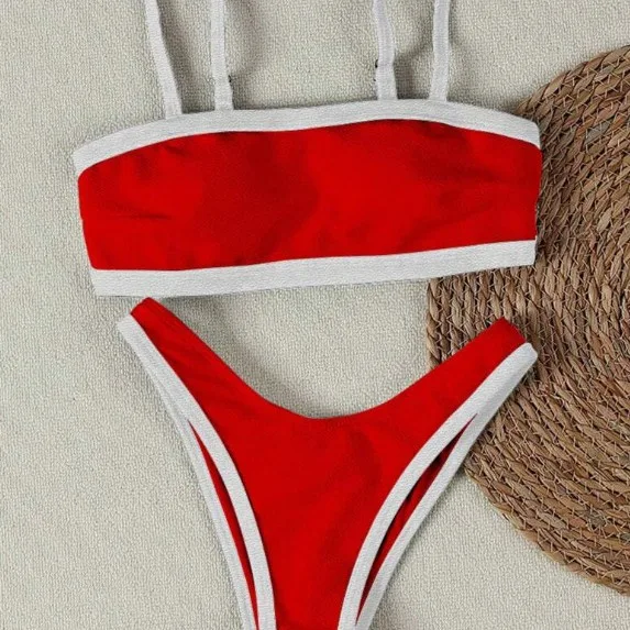 Minimalist Two-Tone Bikini Set