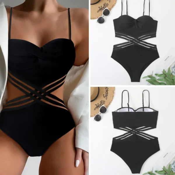 Minimalist Lace-Up One-Piece Swimsuit