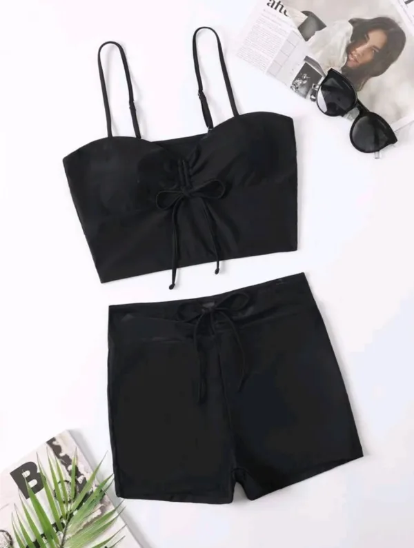 Solstice High-Waist Bikini Set with Drawstring Detail