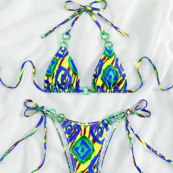 Lace-Up Two-Piece Bikini Set