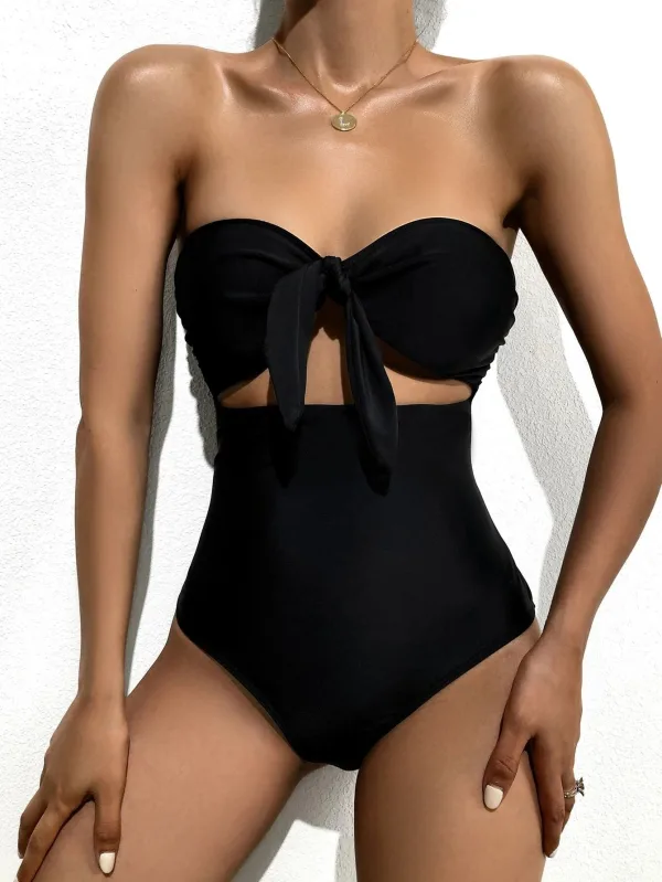 Bandeau One-Piece Swimsuit with Removable Padding