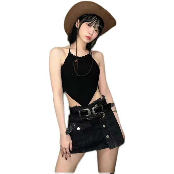 Knitted Halterneck One-Piece Swimsuit
