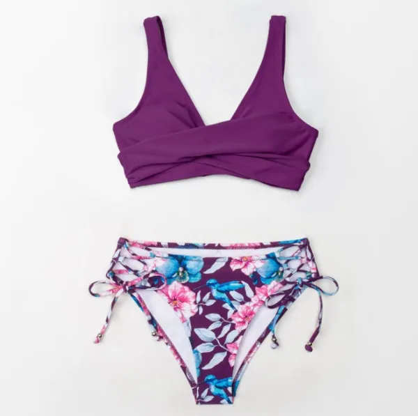 Printed Bikini Set with Supportive Chest Pads