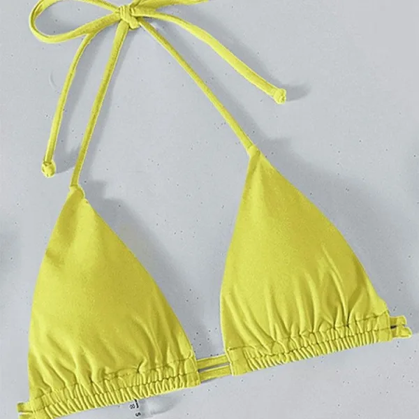Aura Tulle Halter Three-Piece Bikini Set