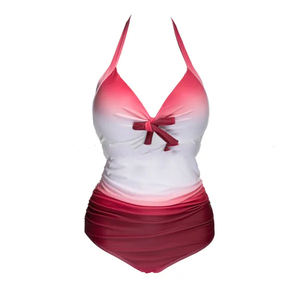 Gradient Bow-Tie One-Piece Swimsuit