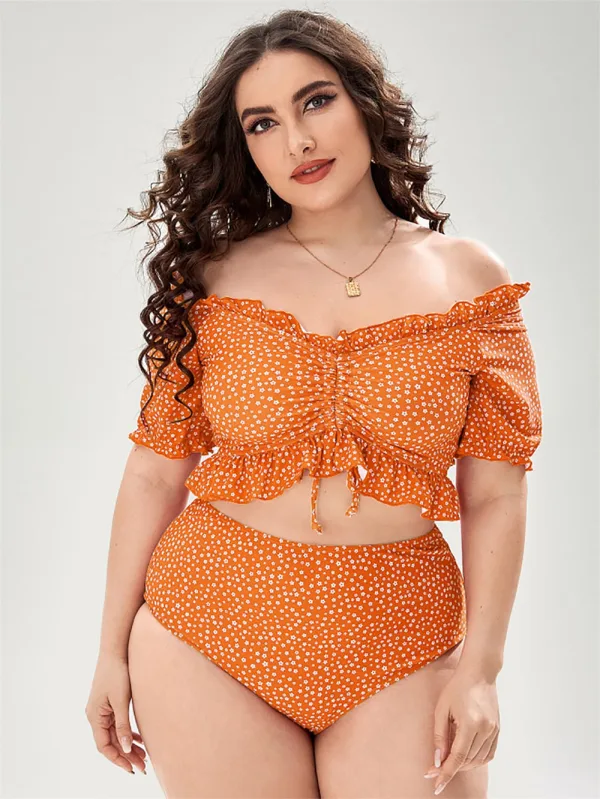 Plus Size Split Bikini Set