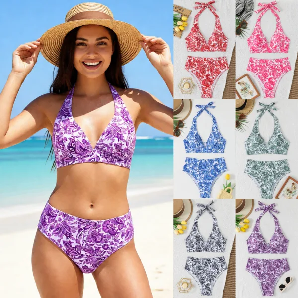 Gathered Bikini Set with Classic Silhouette