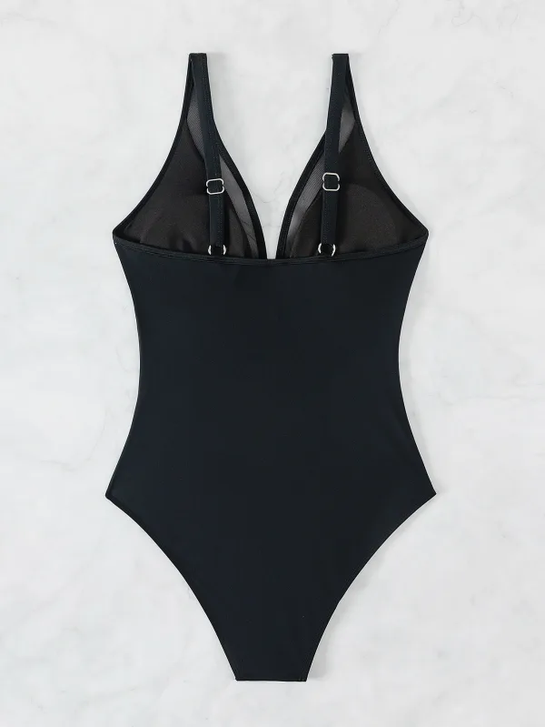 Mesh Halter One-Piece Swimsuit