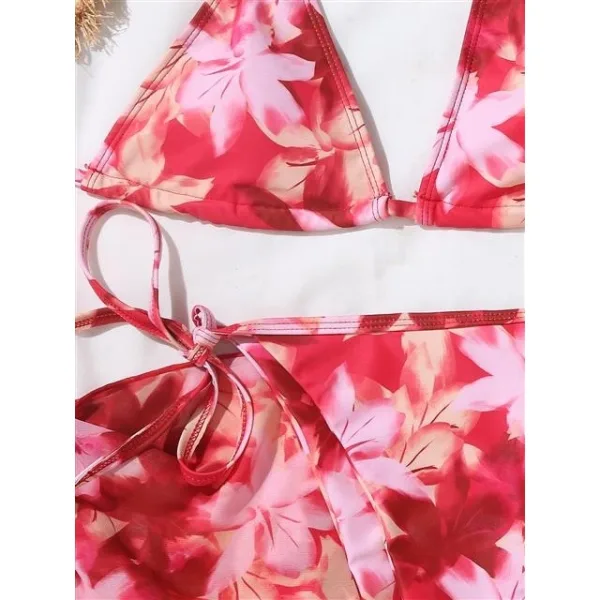 Aurelia Printed Bikini Set with Matching Sarong